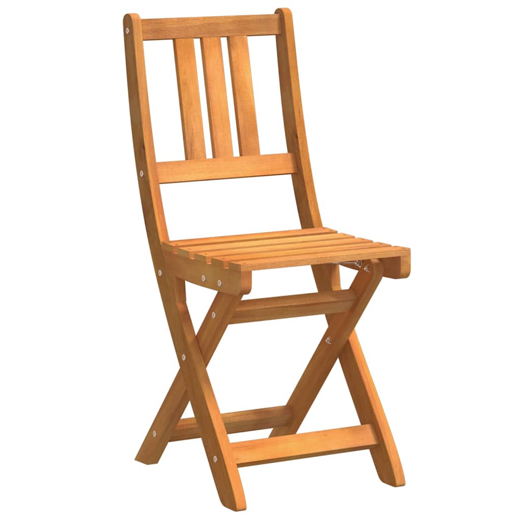 Garden Chair with Cushion Folding 2 pcs Solid Acacia Wood