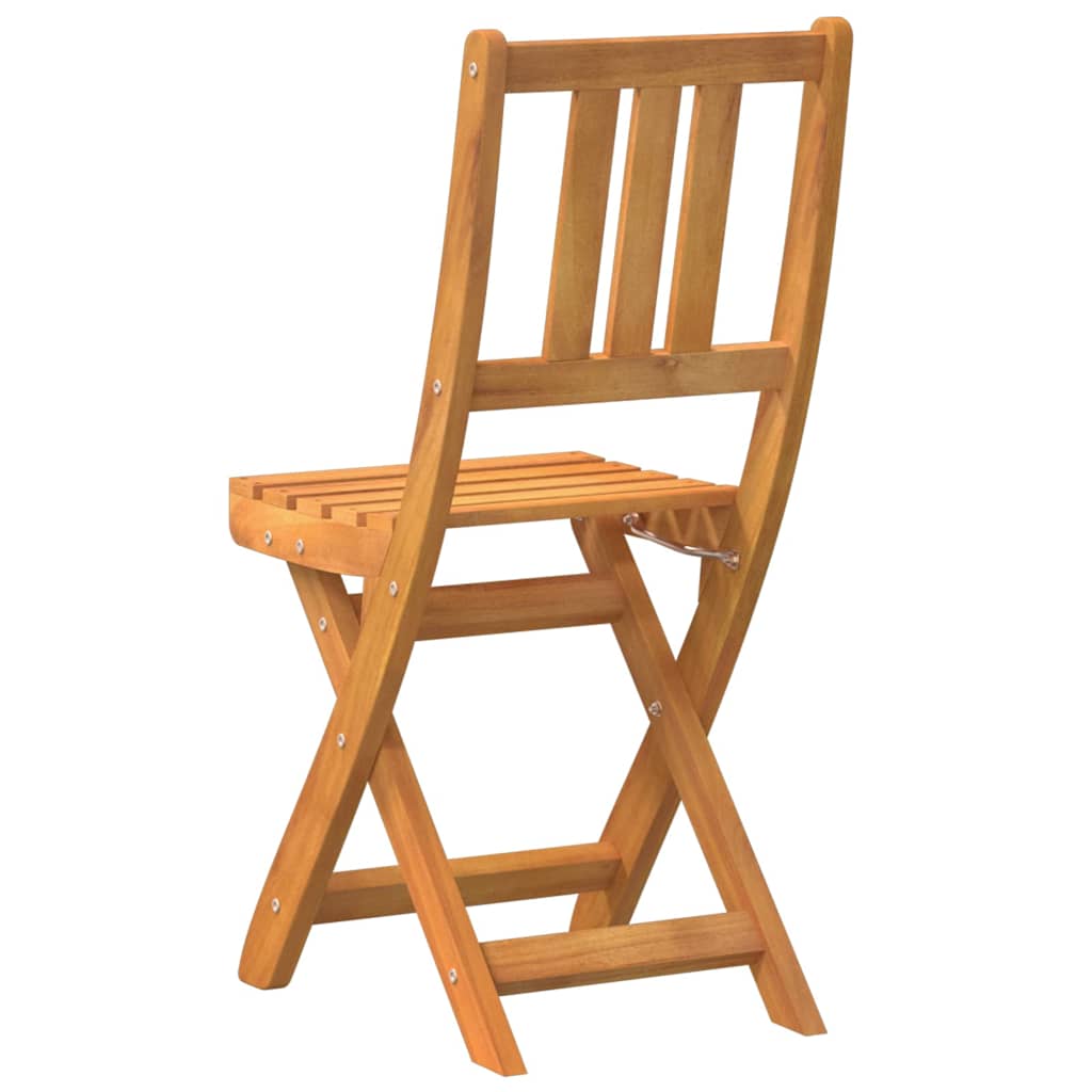 Garden Chair with Cushion Folding 2 pcs Solid Acacia Wood