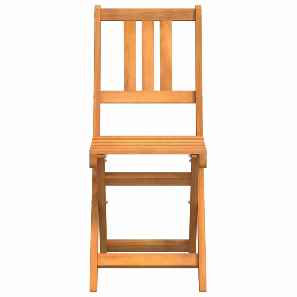 Garden Chair with Cushion Folding 2 pcs Solid Acacia Wood