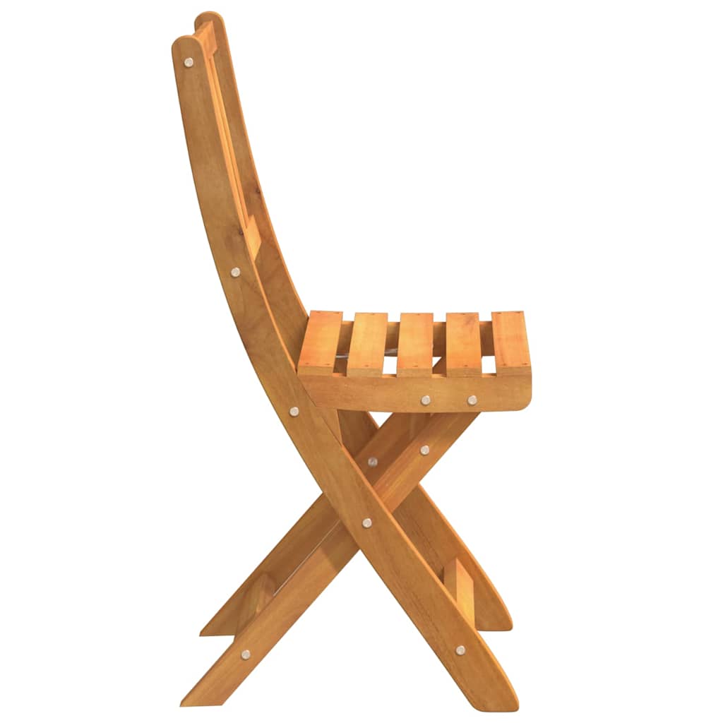 Garden Chair with Cushion Folding 2 pcs Solid Acacia Wood