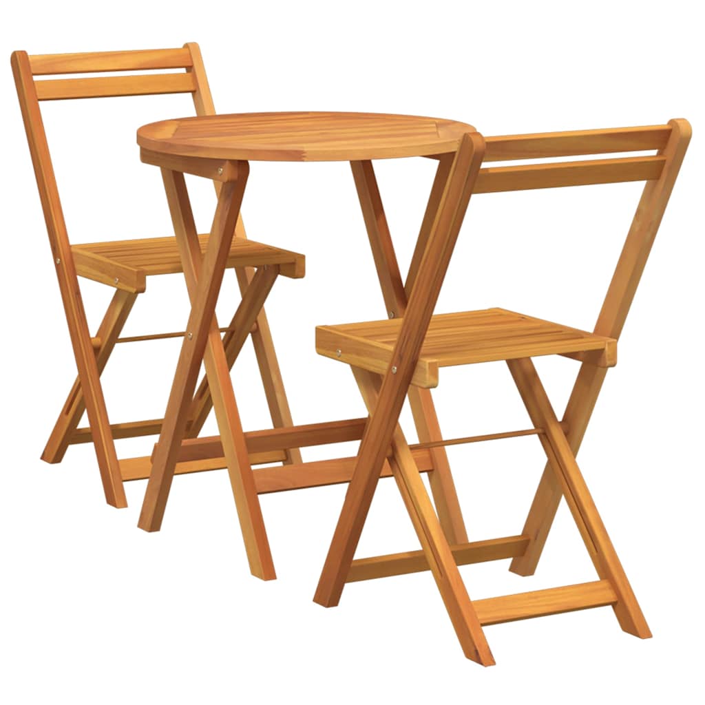 Garden Dining Set 3 pcs Oil Natural Solid Acacia Wood