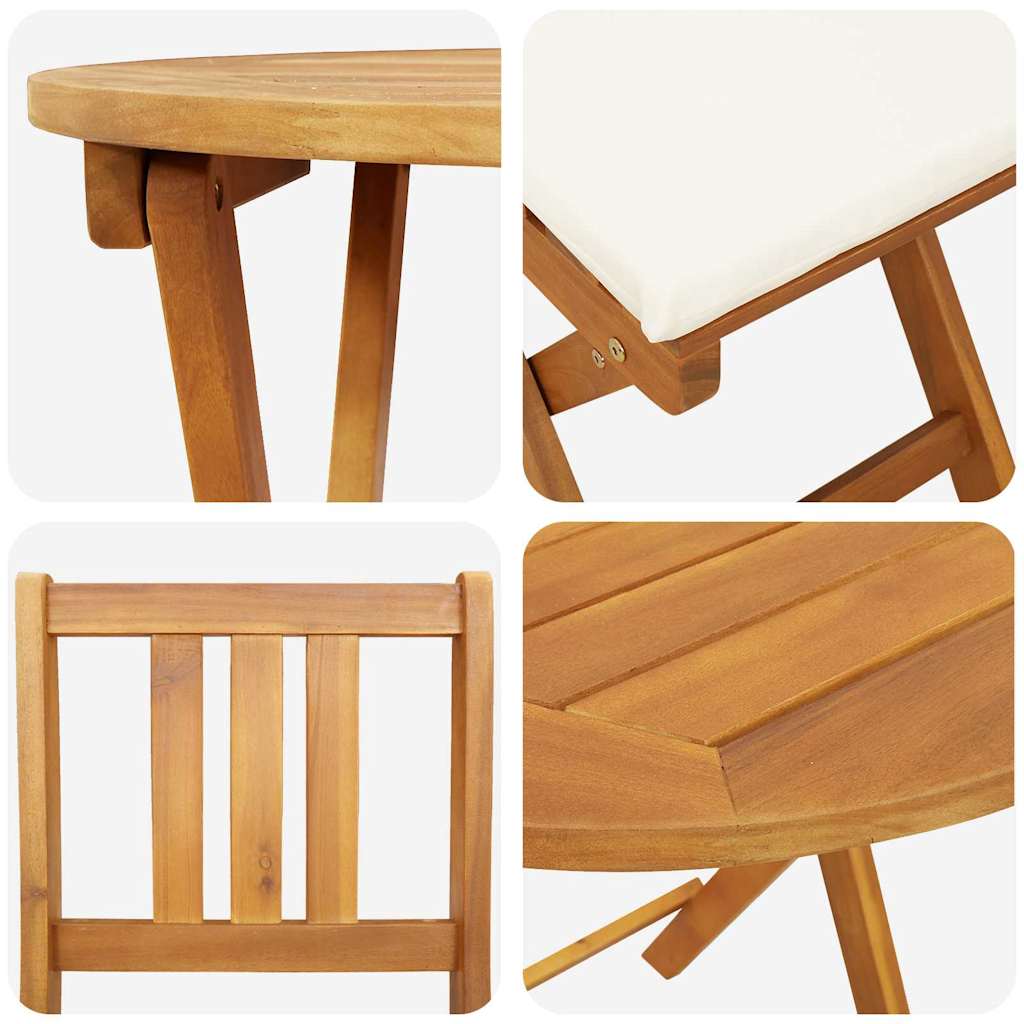 vidaXL Bistro Set 3 pcs Brown Solid acacia wood