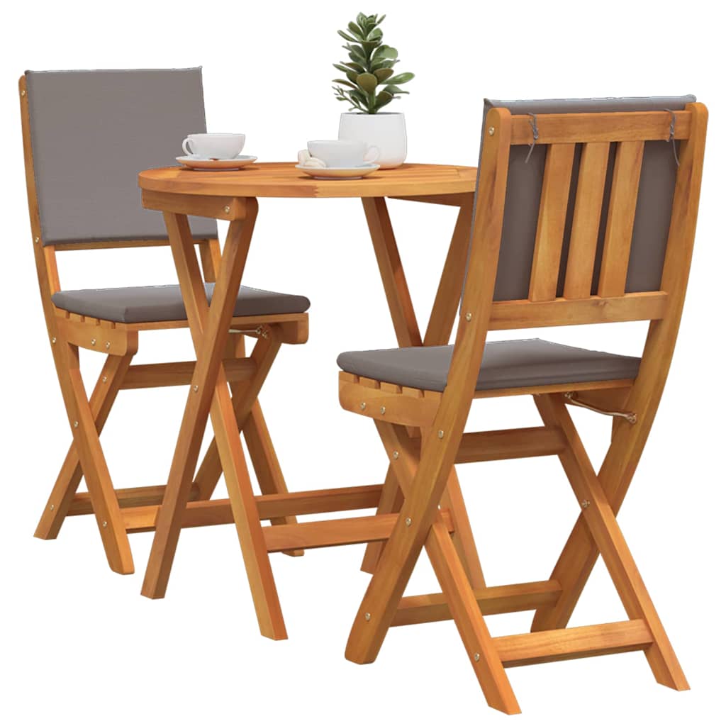 vidaXL Bistro Set 3 pcs Brown Solid acacia wood