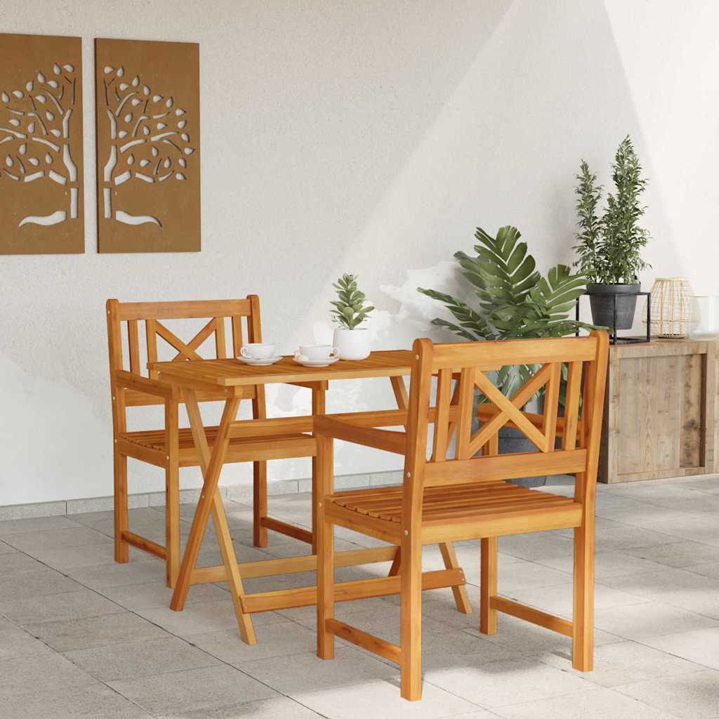 Garden Chairs 2 pcs Natural Solid Acacia Wood