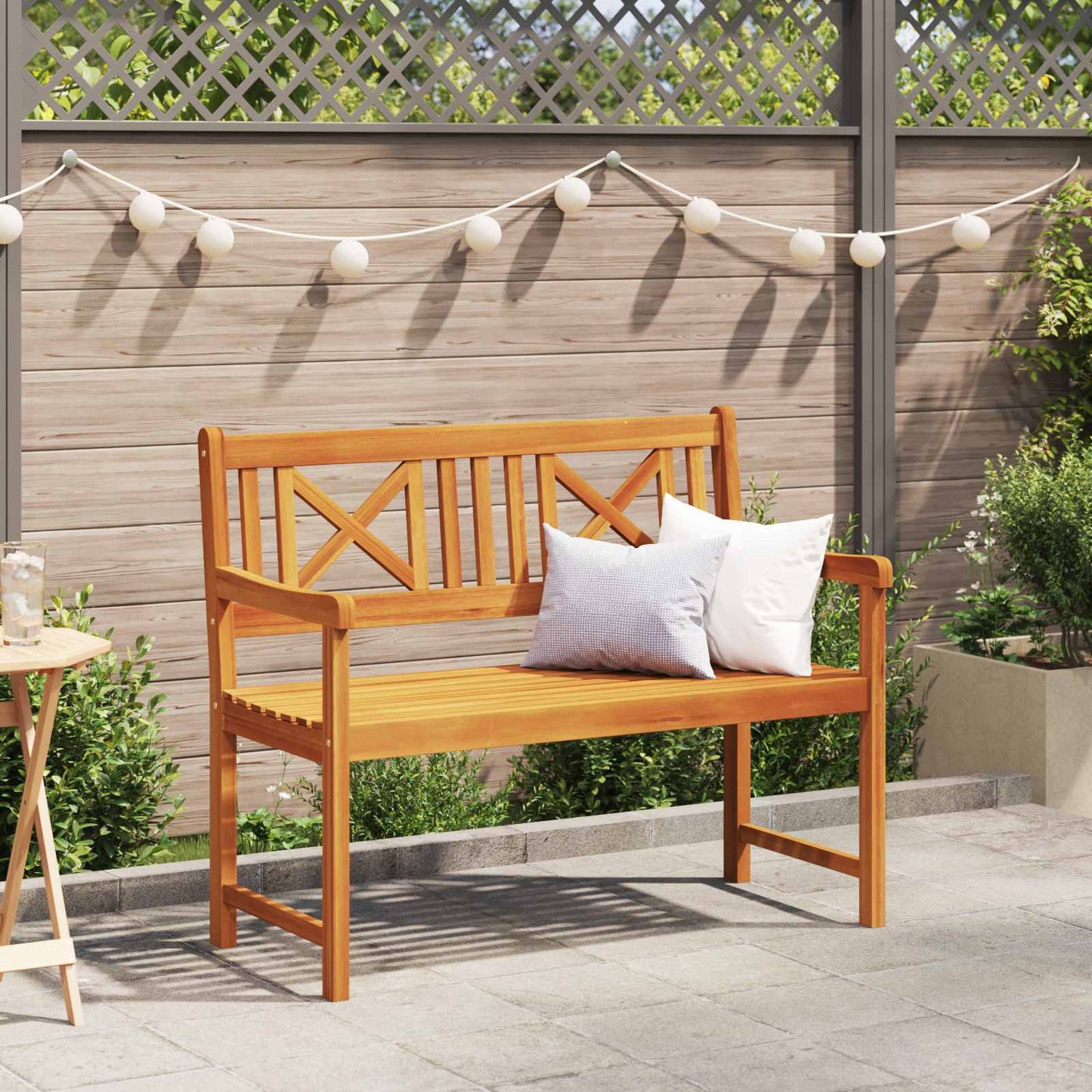 Outdoor Bench Natural 110 x 56 x 90 cm Solid Acacia Wood