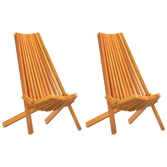 Chair 2 pcs Brown Solid Acacia Wood