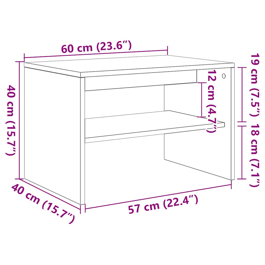 TV Cabinet Grey Sonoma 60x40x40 cm Engineered Wood