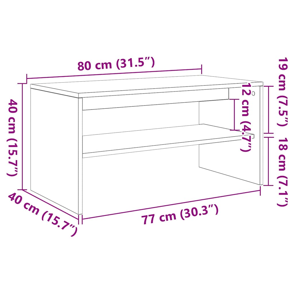 vidaXL TV Cabinet White 80x40x40 cm Engineered Wood