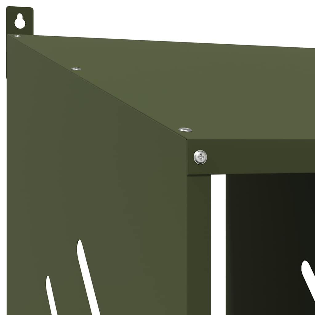 Chicken Nesting Box with 6 Compartments Olive Green Metal