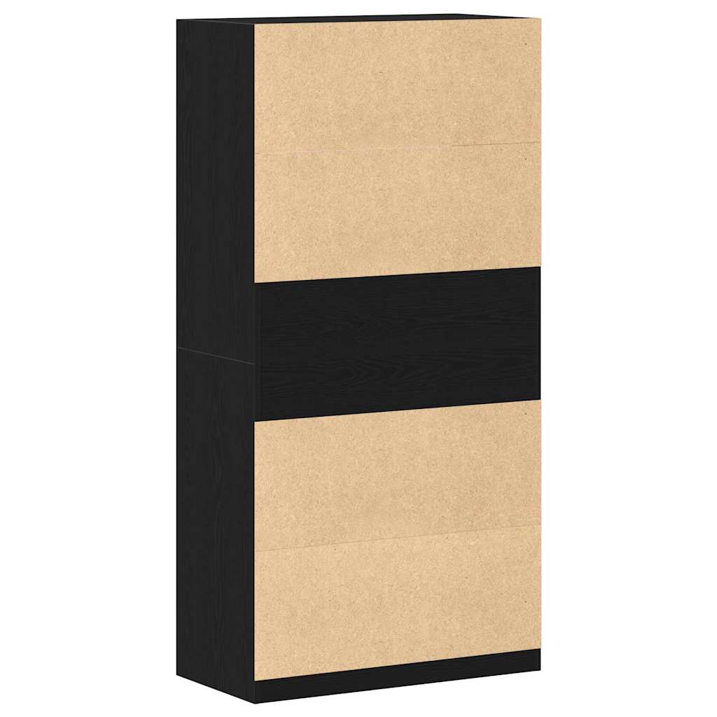 Wardrobe with Shelf Black Oak 100 x 50 x 200 cm Engineered Wood