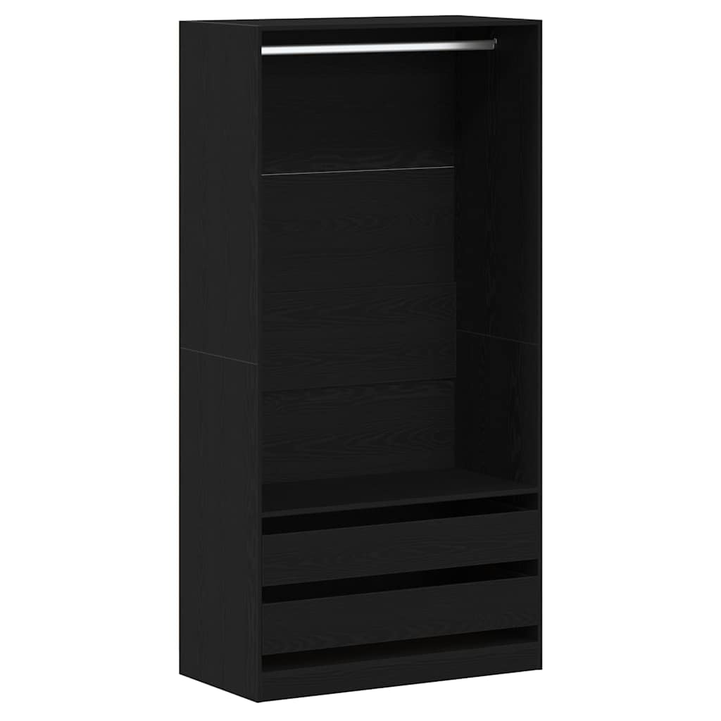 Wardrobe with Shelf Black Oak 100 x 50 x 200 cm Engineered Wood