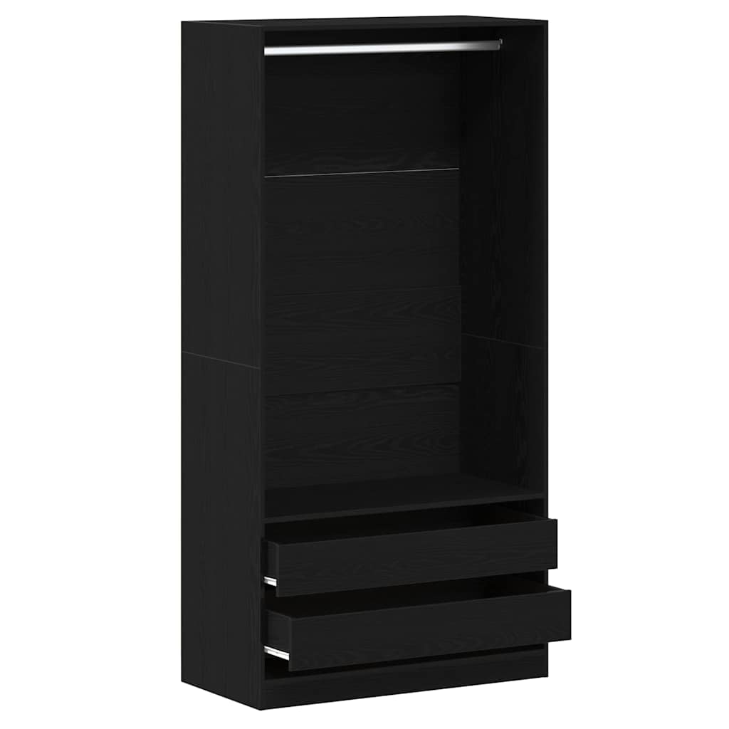 Wardrobe with Shelf Black Oak 100 x 50 x 200 cm Engineered Wood