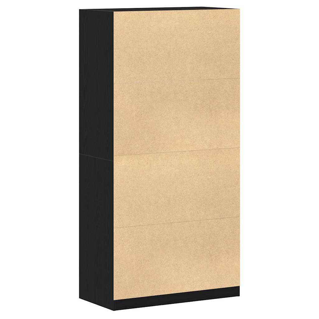 Wardrobe with Shelf Black Oak 100 x 50 x 200 cm Engineered Wood