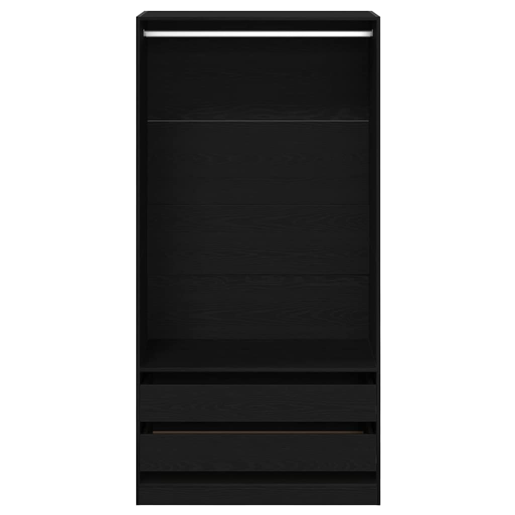 Wardrobe with Shelf Black Oak 100 x 50 x 200 cm Engineered Wood