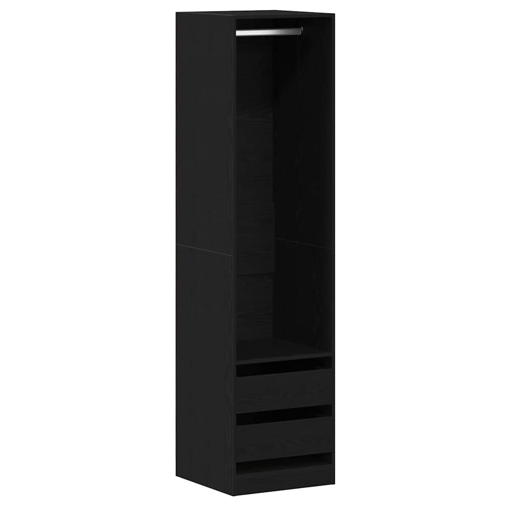 Wardrobe with Drawer Black Oak 50 x 50 x 200 cm Engineered Wood
