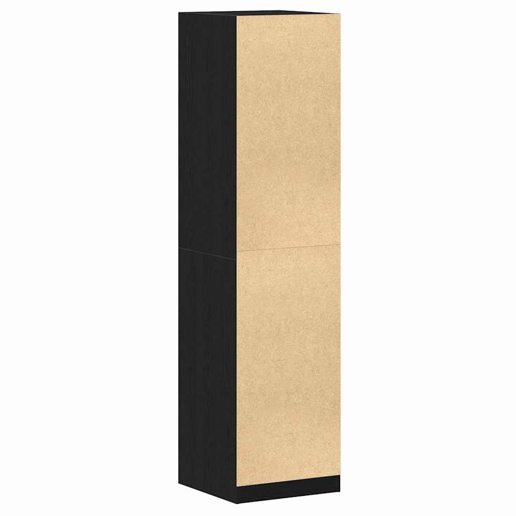 Wardrobe with Drawer Black Oak 50 x 50 x 200 cm Engineered Wood