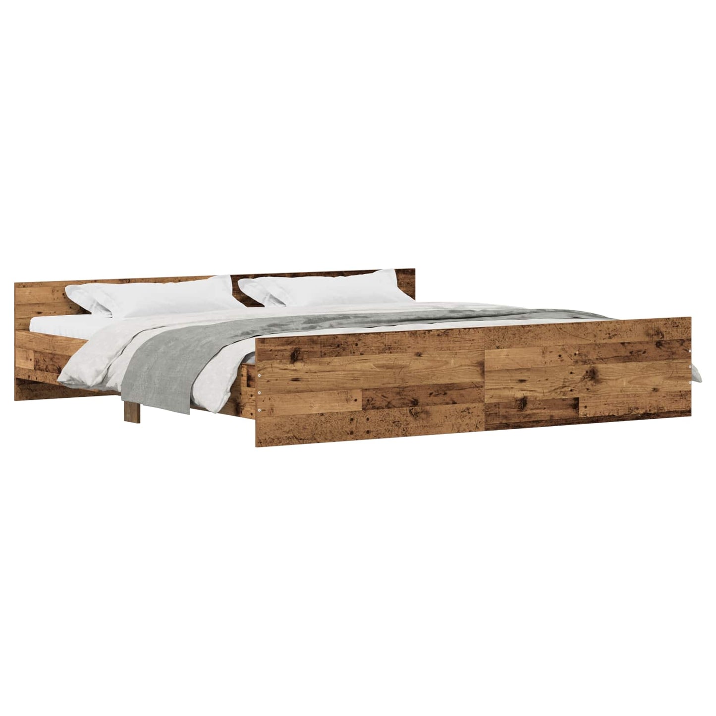 Bed Frame Old Wood 203 x 203 x 50 cm Engineered Wood