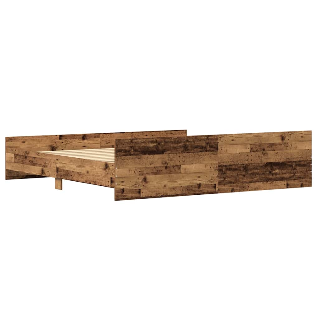 Bed Frame Old Wood 203 x 203 x 50 cm Engineered Wood