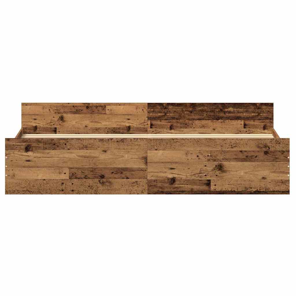 Bed Frame Old Wood 203 x 203 x 50 cm Engineered Wood