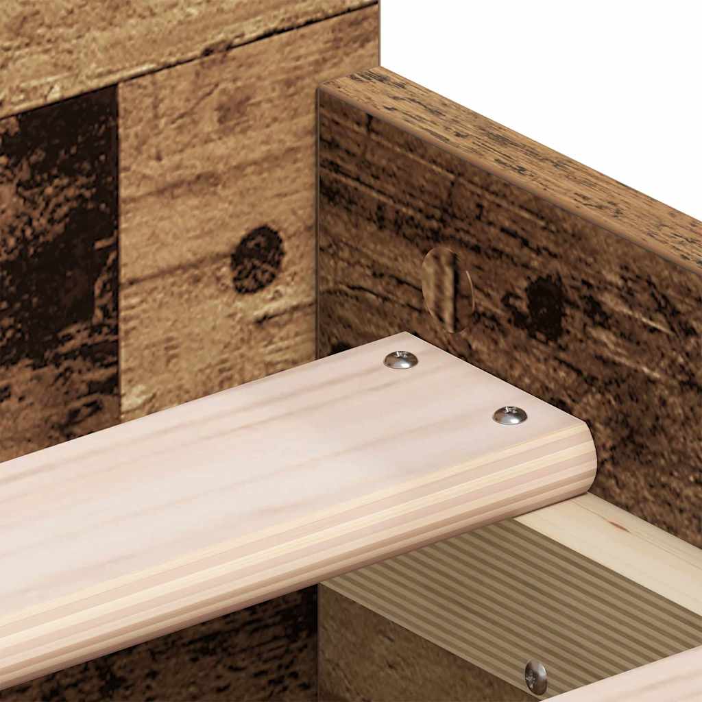 Bed Frame with Drawer Old Wood 193 x 78 x 50 cm Engineered Wood