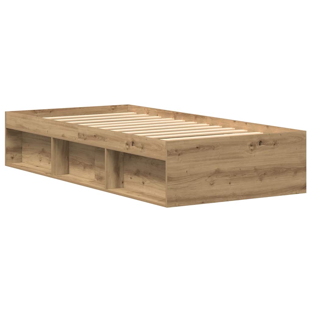 Bed Frame without Mattress Artisan Oak 75x190 cm Engineered Wood