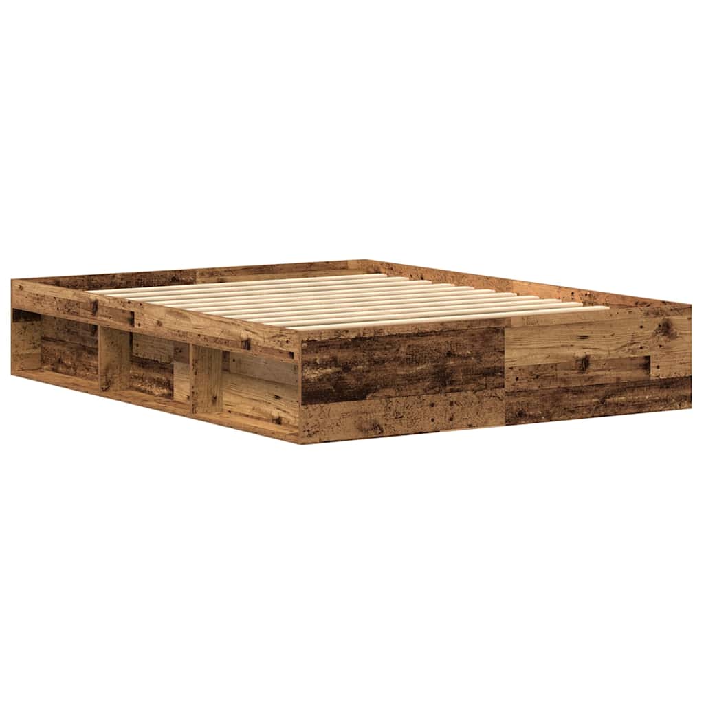 Bed Frame without Mattress Old Wood 150x200 cm Engineered Wood