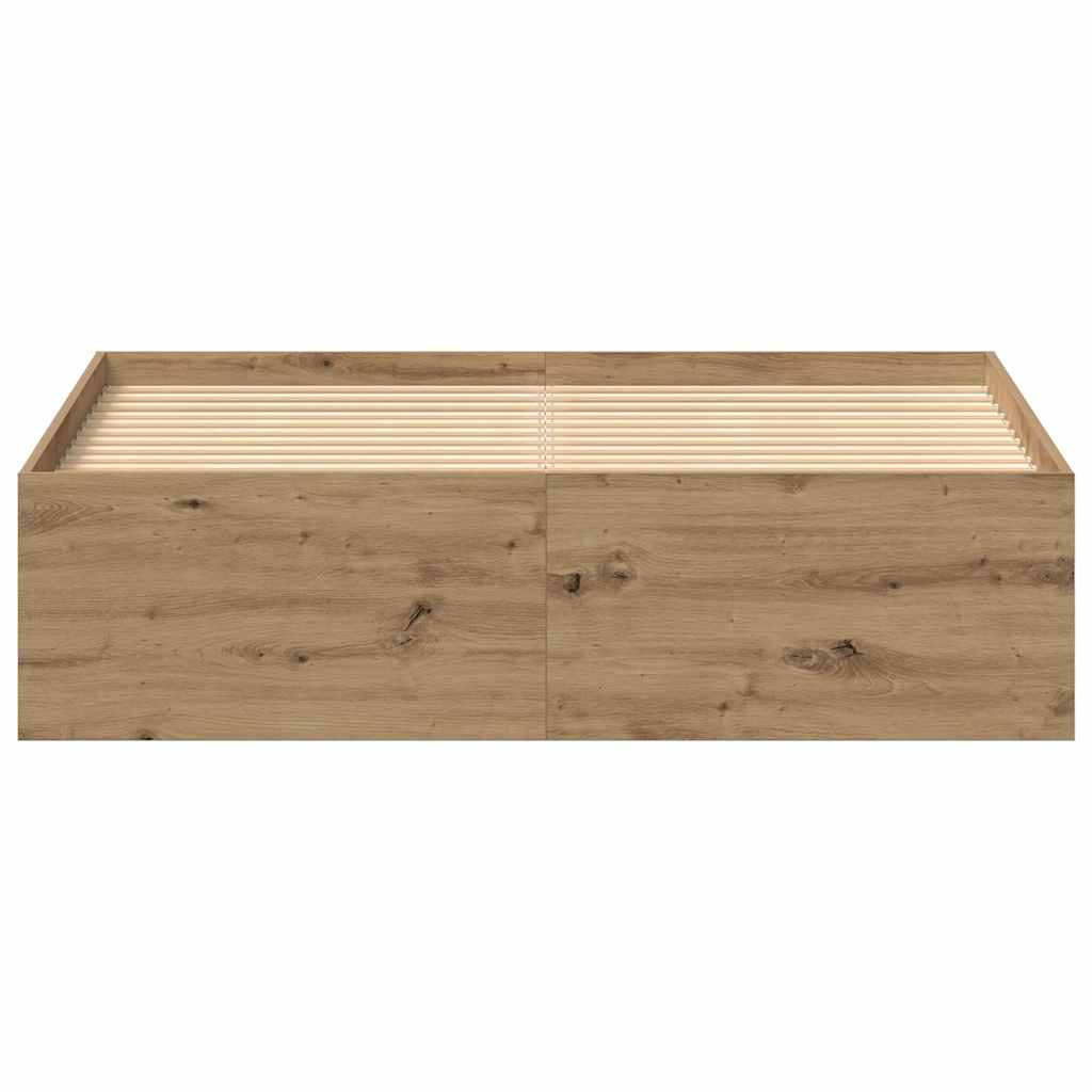 Bed Frame without Mattress Artisan Oak 135x190 cm Engineered Wood