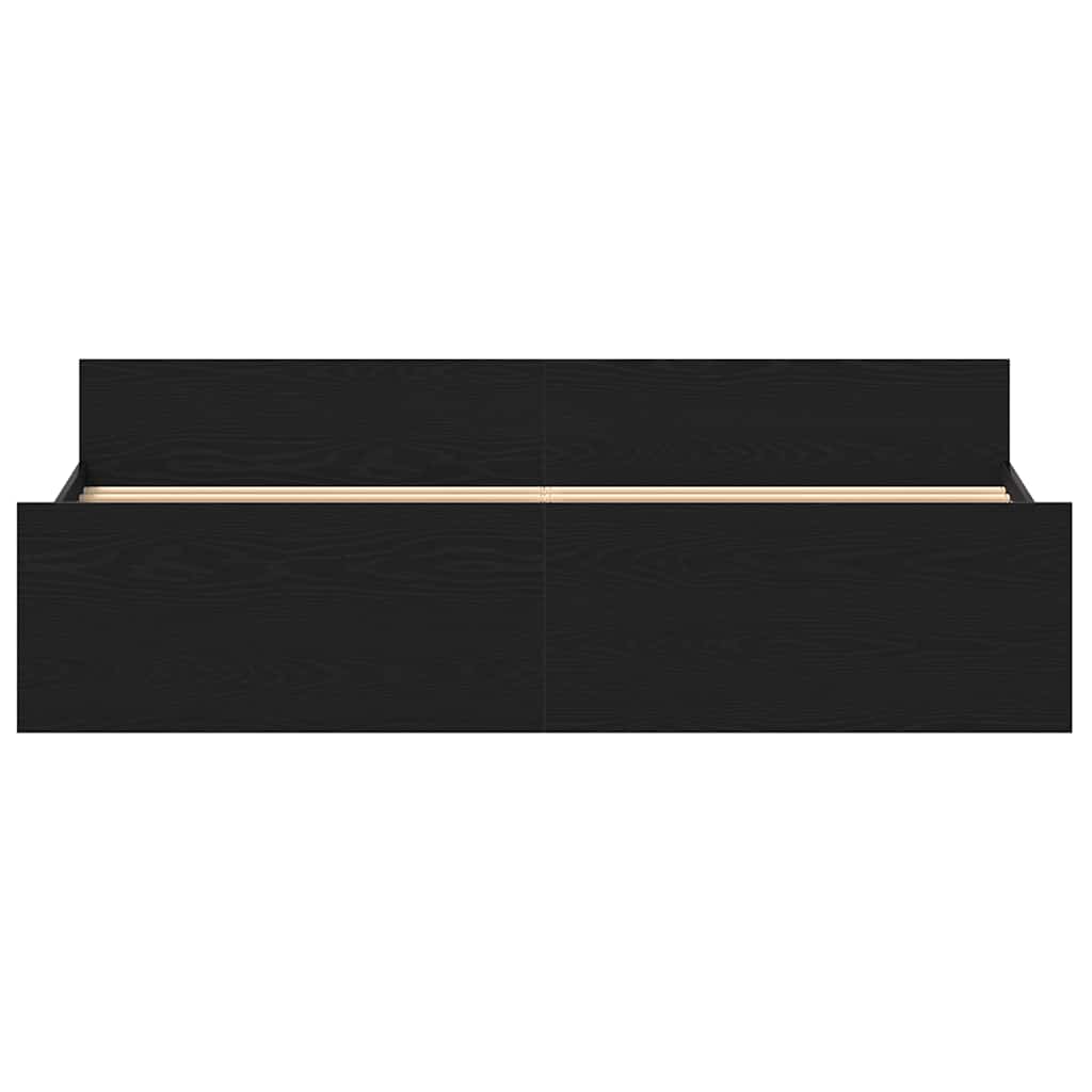 Bed Frame without Mattress Black Oak 180x200 cm Engineered Wood