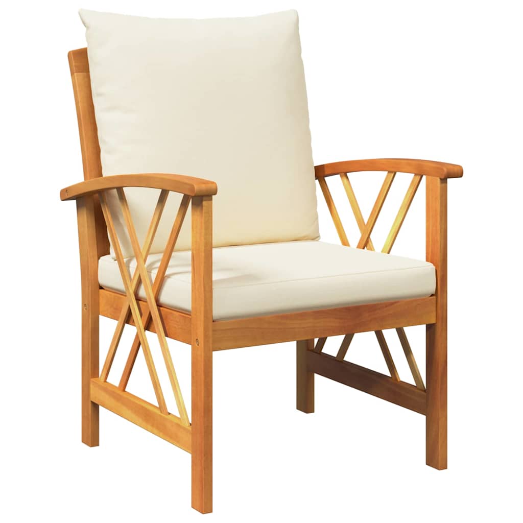 vidaXL Garden Sofa Set with Cushion 3 pcs Brown Solid acacia wood