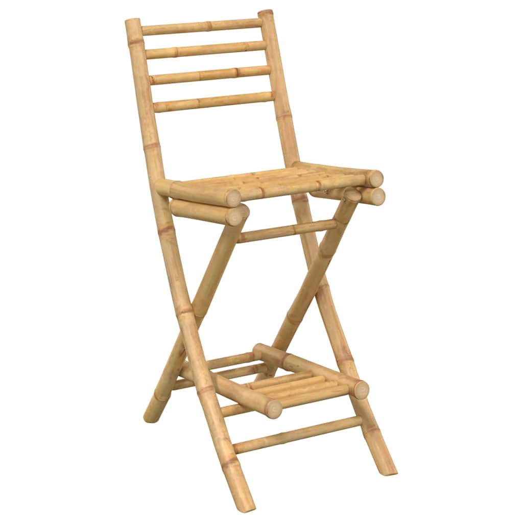 3 Piece Outdoor Bar Set Foldable Bamboo