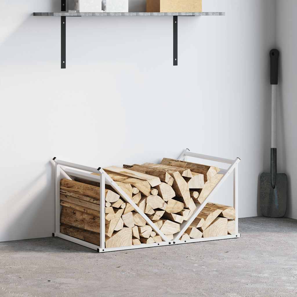 Firewood Rack White 70x43x34.5 cm Cold-rolled steel
