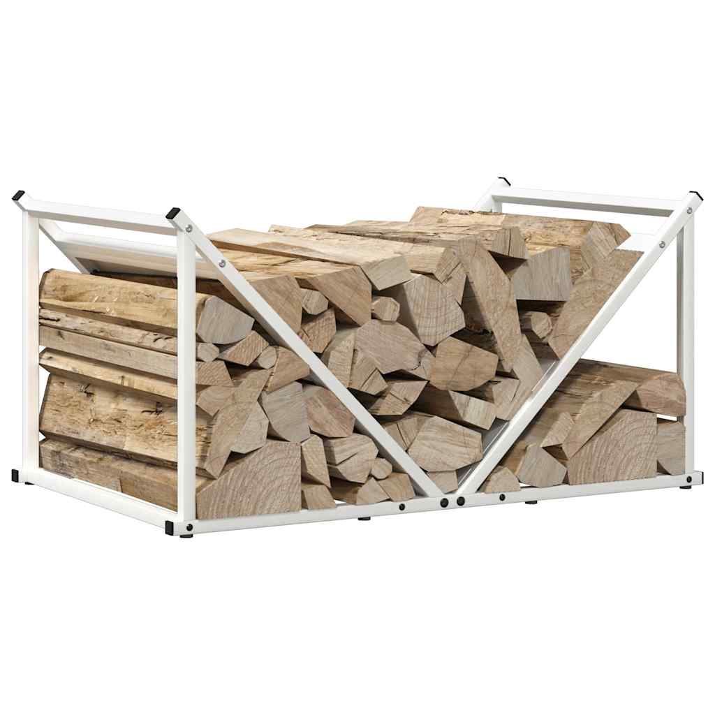 Firewood Rack White 70x43x34.5 cm Cold-rolled steel