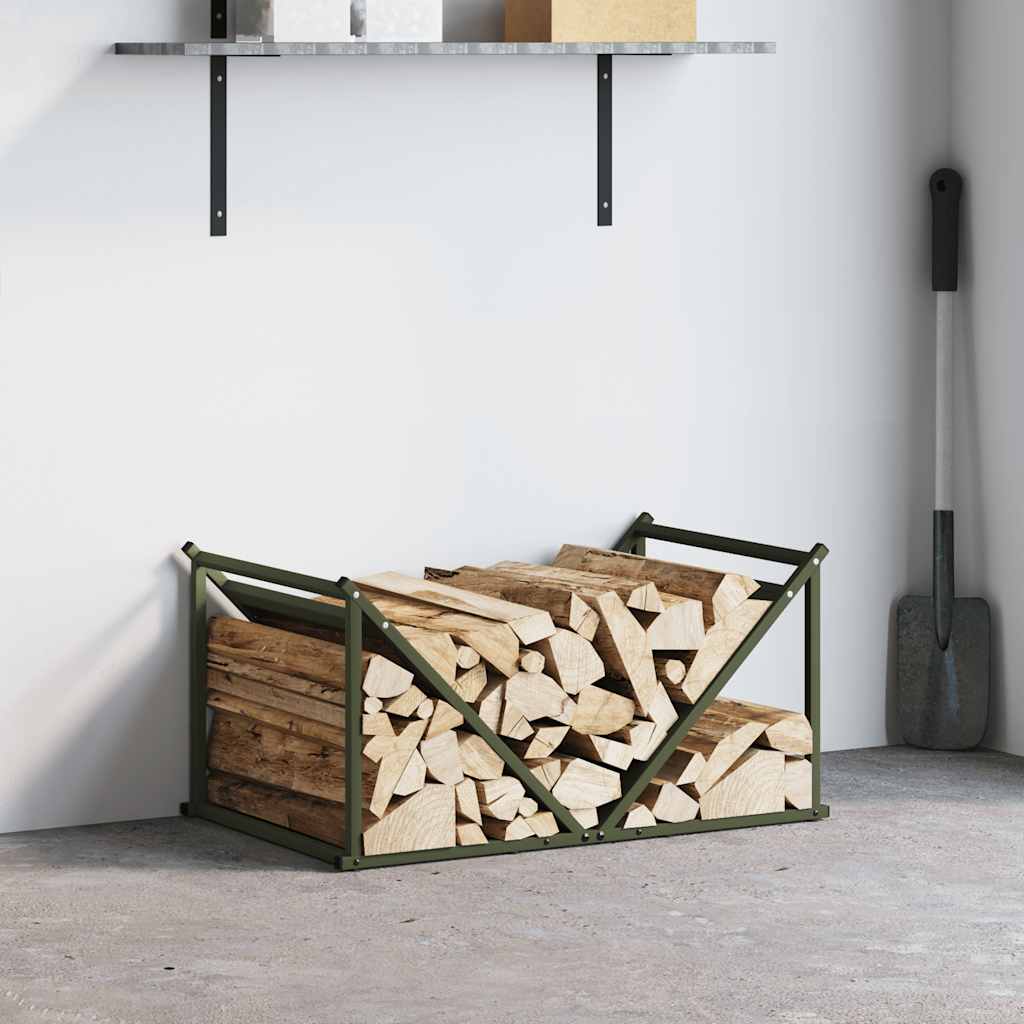Firewood Rack Olive Green 70x43x34.5 cm Cold-rolled steel