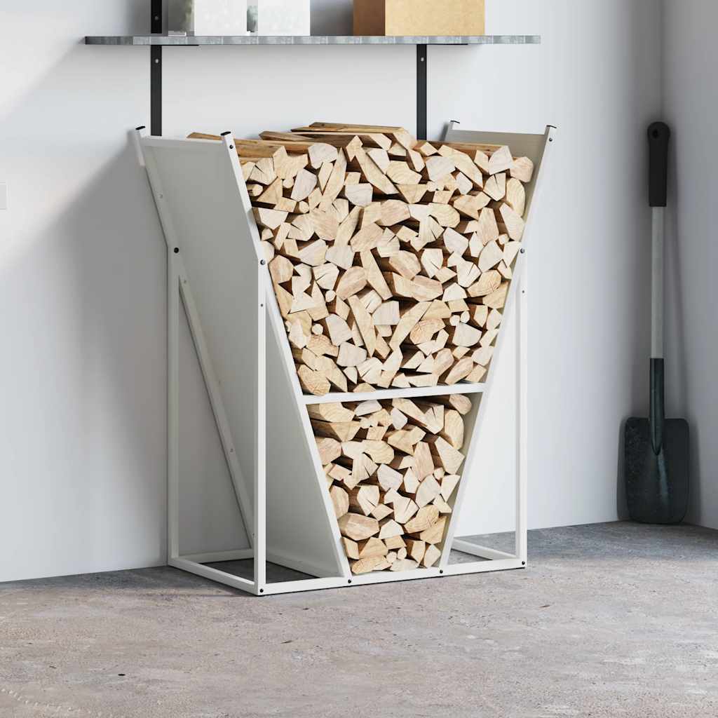 Firewood Rack White 69.5x35x81 cm Cold-rolled steel