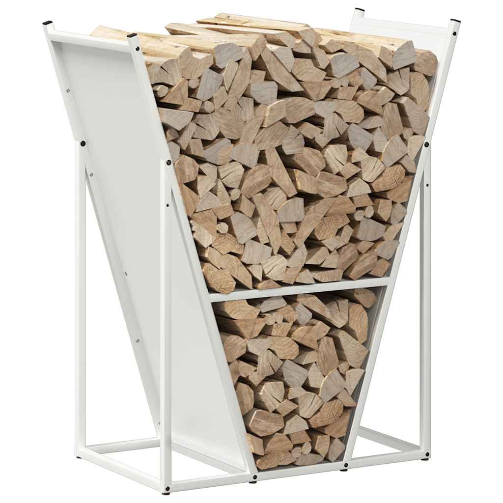 Firewood Rack White 69.5x35x81 cm Cold-rolled steel