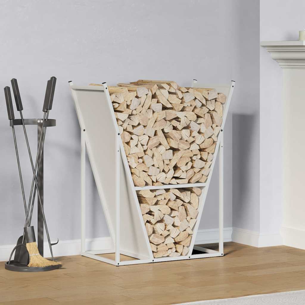 Firewood Rack White 69.5x35x81 cm Cold-rolled steel