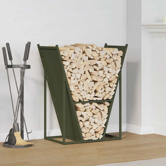Firewood Rack Olive Green 69.5x35x81 cm Cold-rolled steel