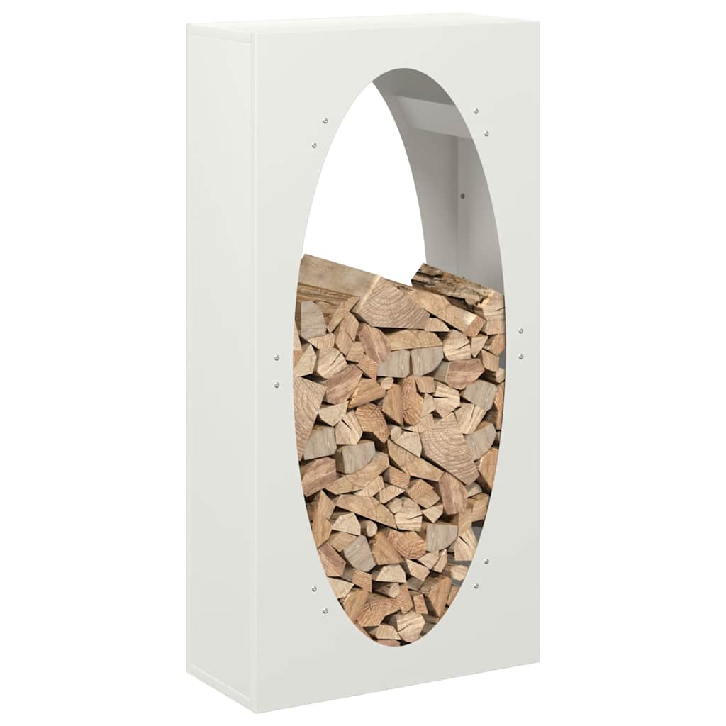 Firewood Rack White 50x23x100 cm Cold-rolled steel