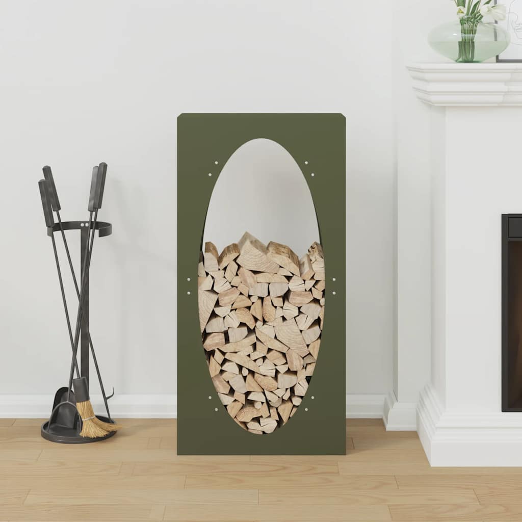 Firewood Rack Olive Green 50x23x100 cm Cold-rolled steel