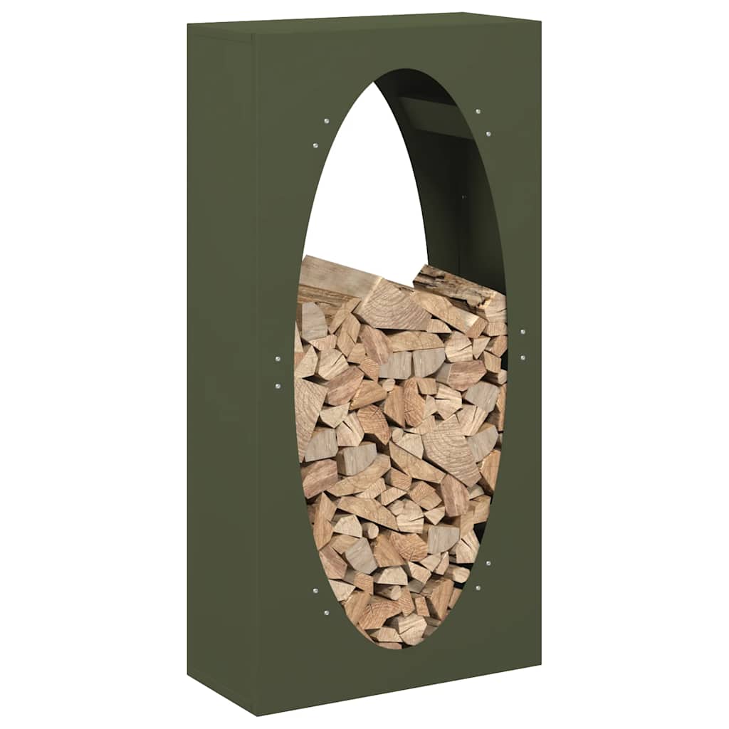 Firewood Rack Olive Green 50x23x100 cm Cold-rolled steel