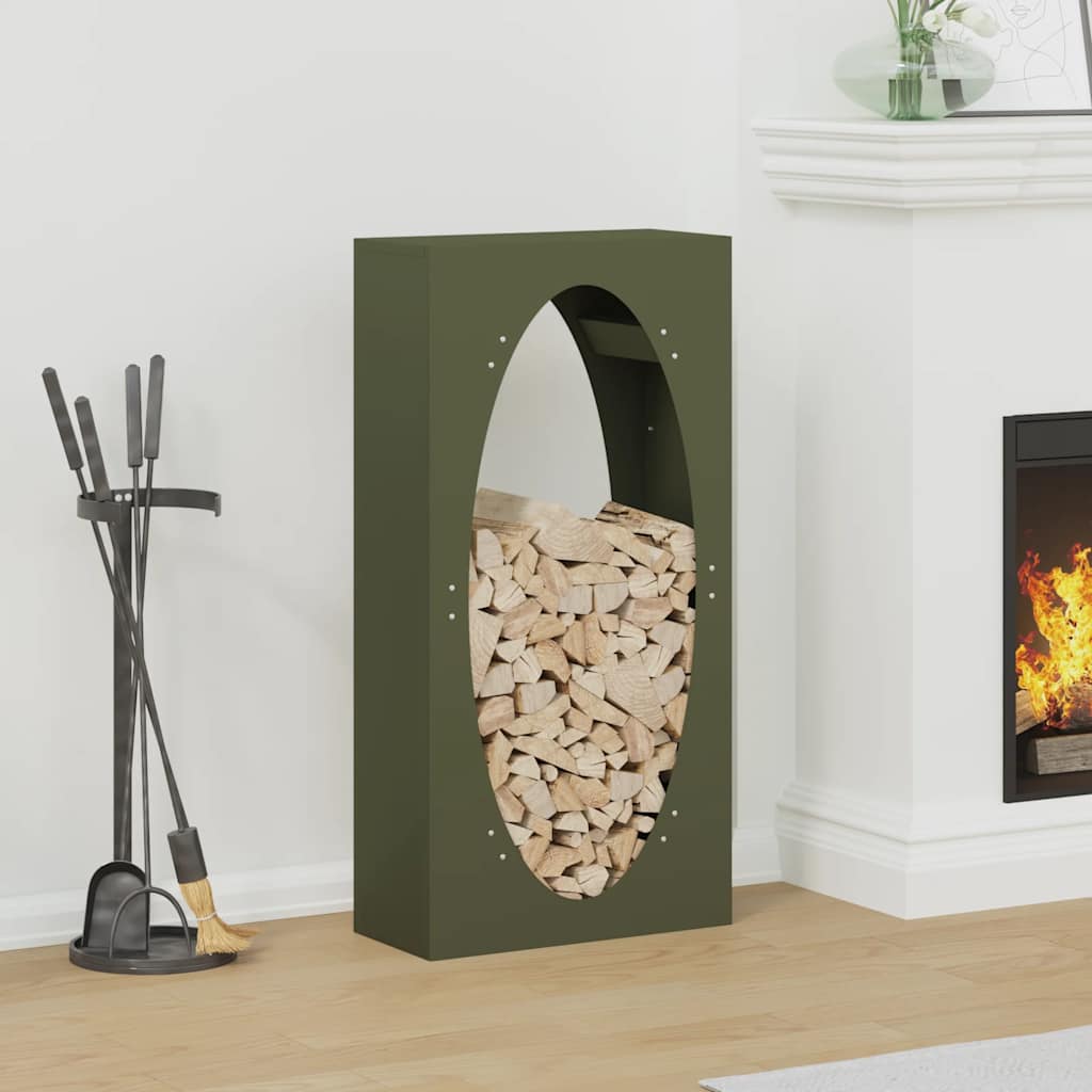 Firewood Rack Olive Green 50x23x100 cm Cold-rolled steel