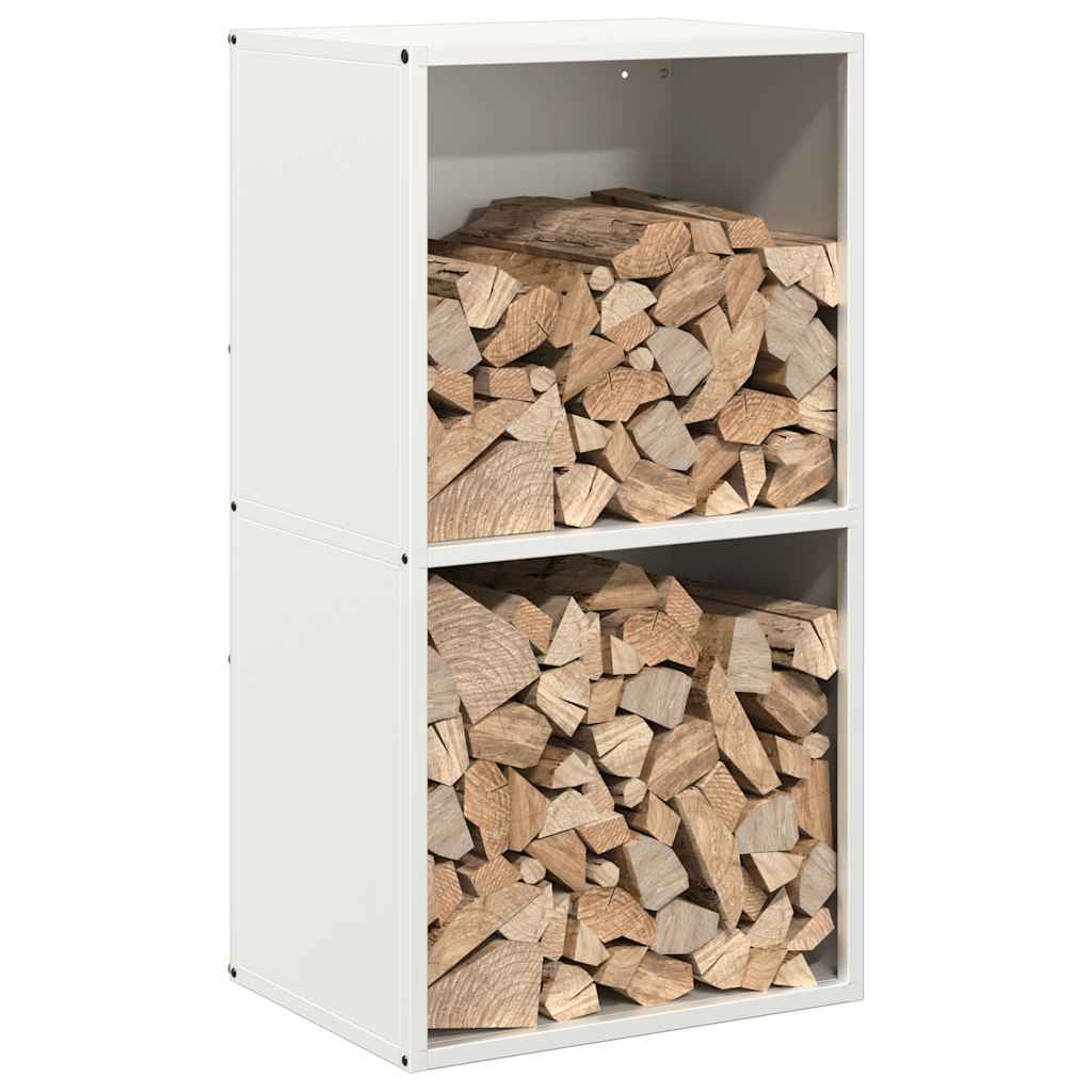 Firewood Rack White 40x30x75 cm Cold-rolled steel