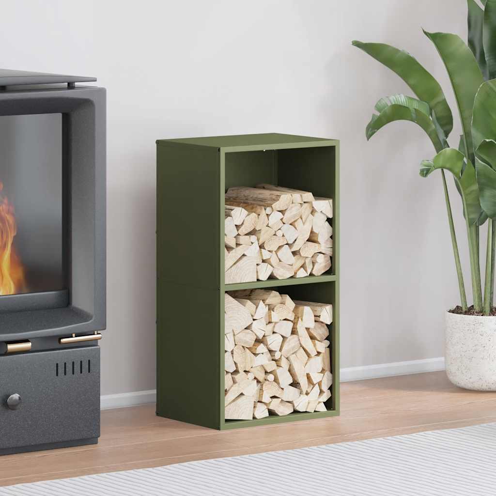 Firewood Rack Olive Green 40x30x75 cm Cold-rolled steel