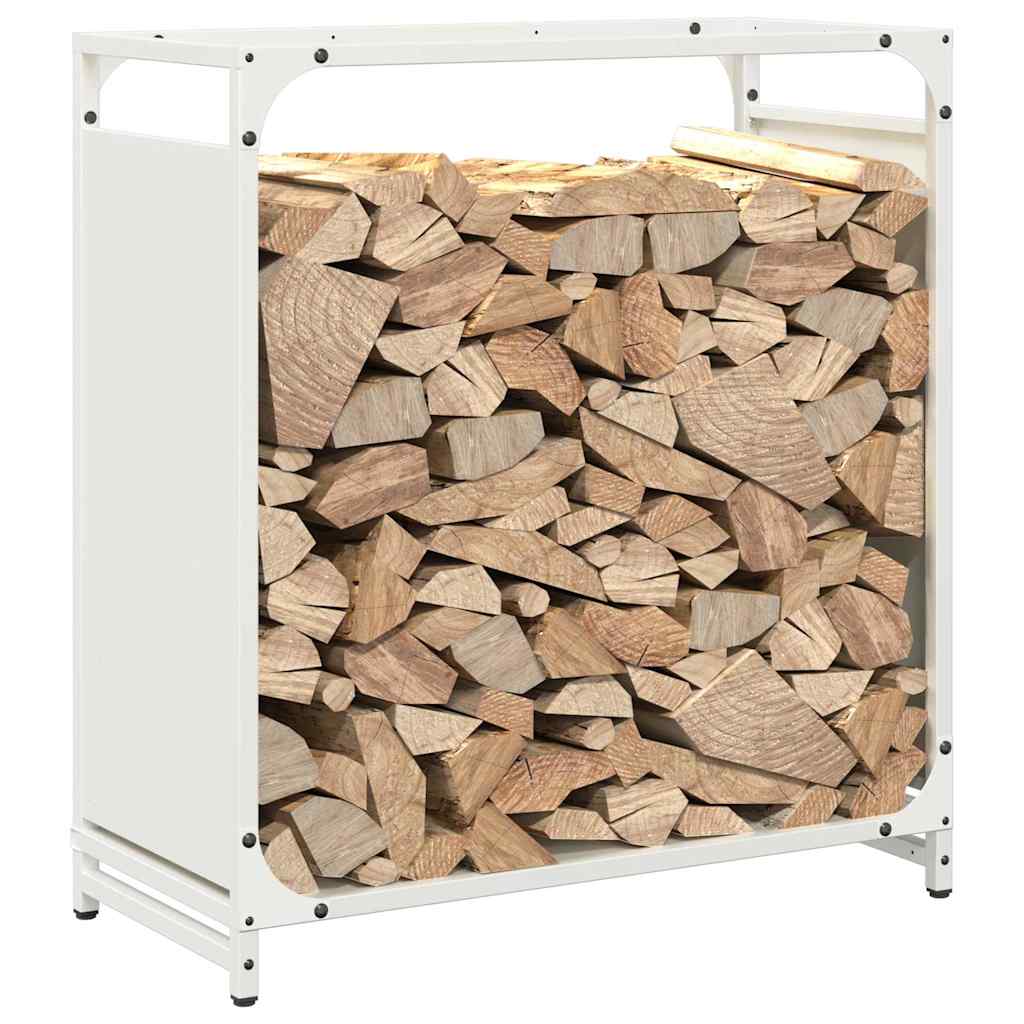 Firewood Rack White 60x28x65 cm Cold-rolled steel