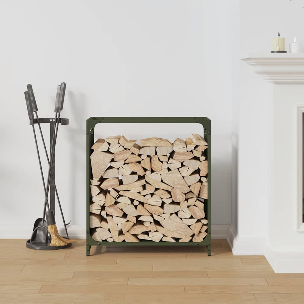 Firewood Rack Olive Green 60x28x65 cm Cold-rolled steel