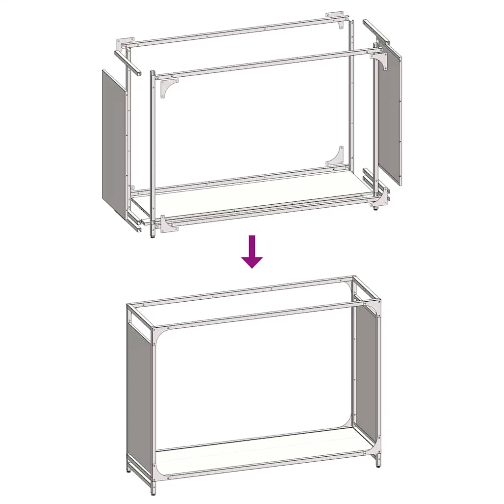 Firewood Rack Black 90x28x65 cm Cold-rolled steel