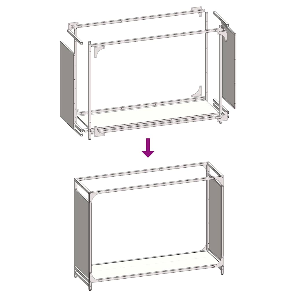 Firewood Rack White 90x28x65 cm Cold-rolled steel