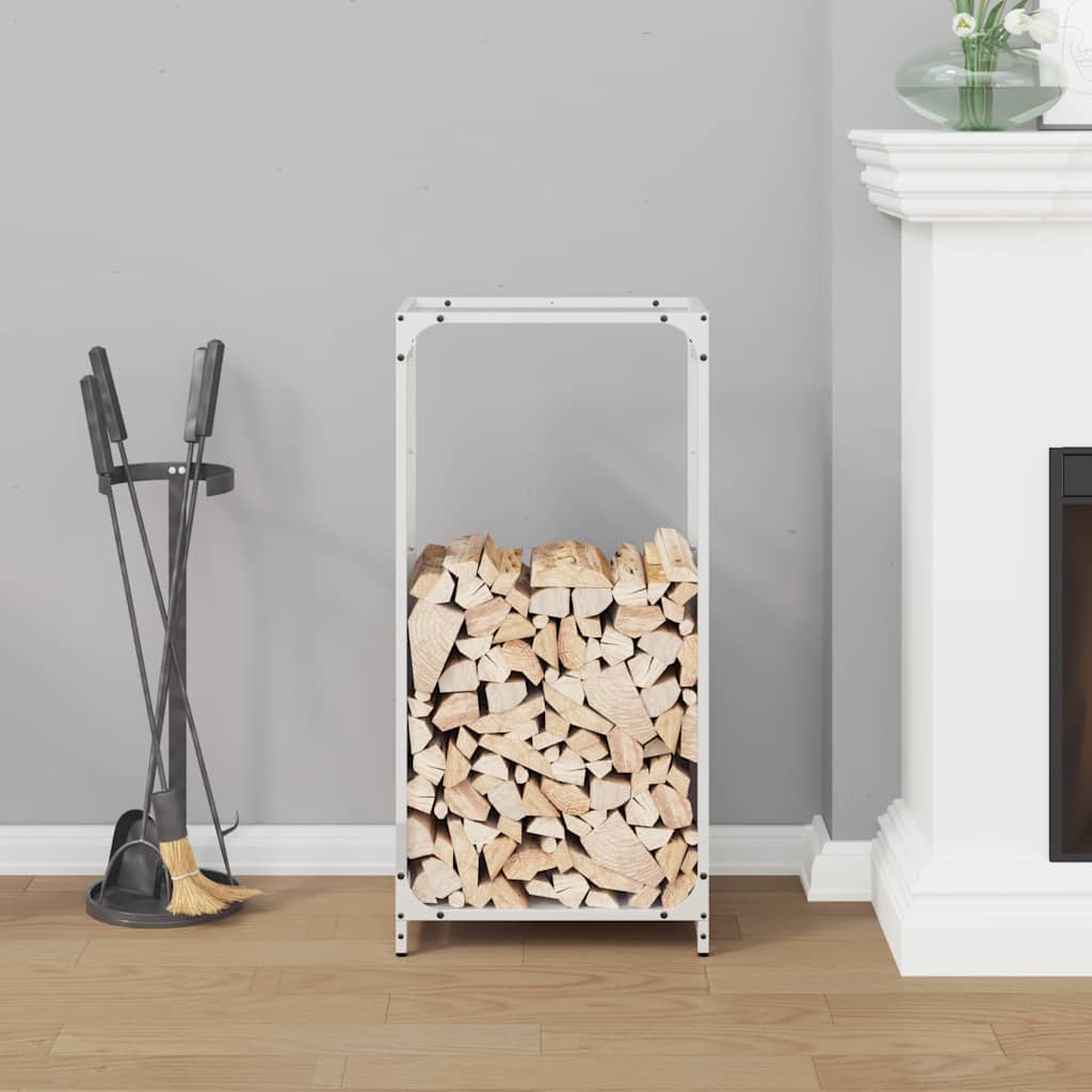 Firewood Rack White 44x28x90 cm Cold-rolled steel