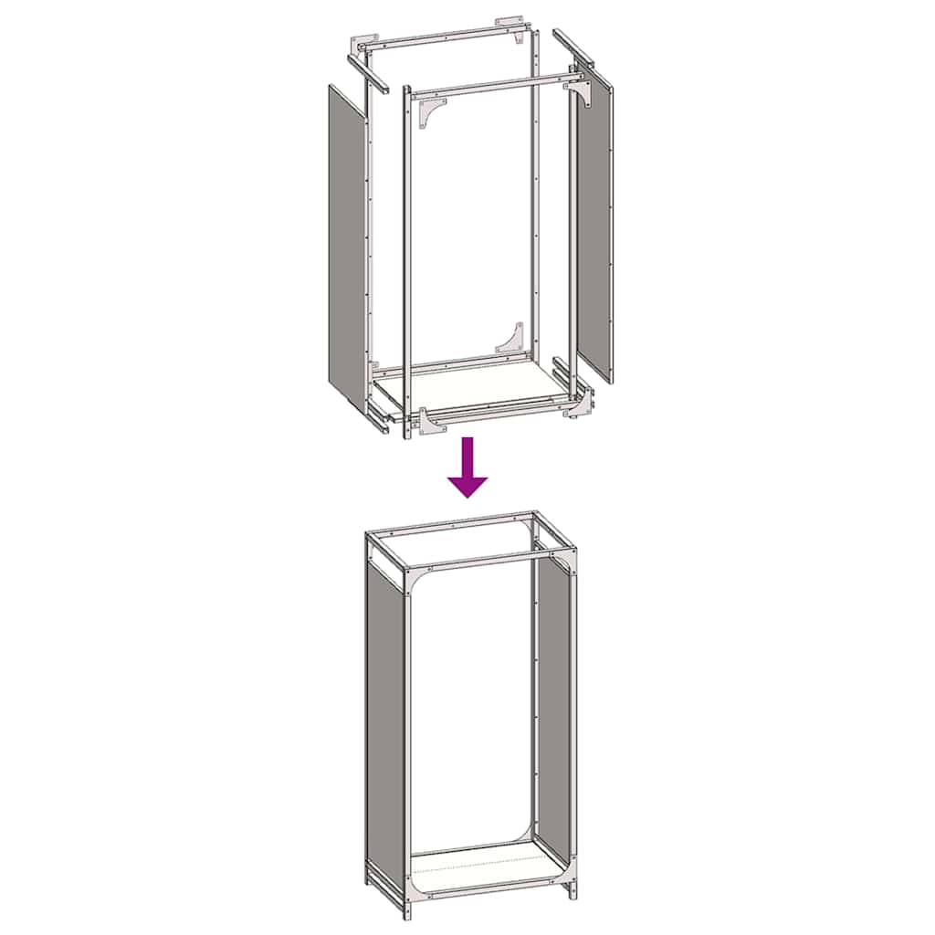 Firewood Rack White 44x28x90 cm Cold-rolled steel