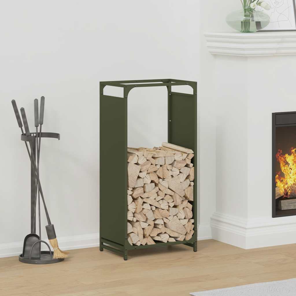 Firewood Rack Olive Green 44x28x90 cm Cold-rolled steel